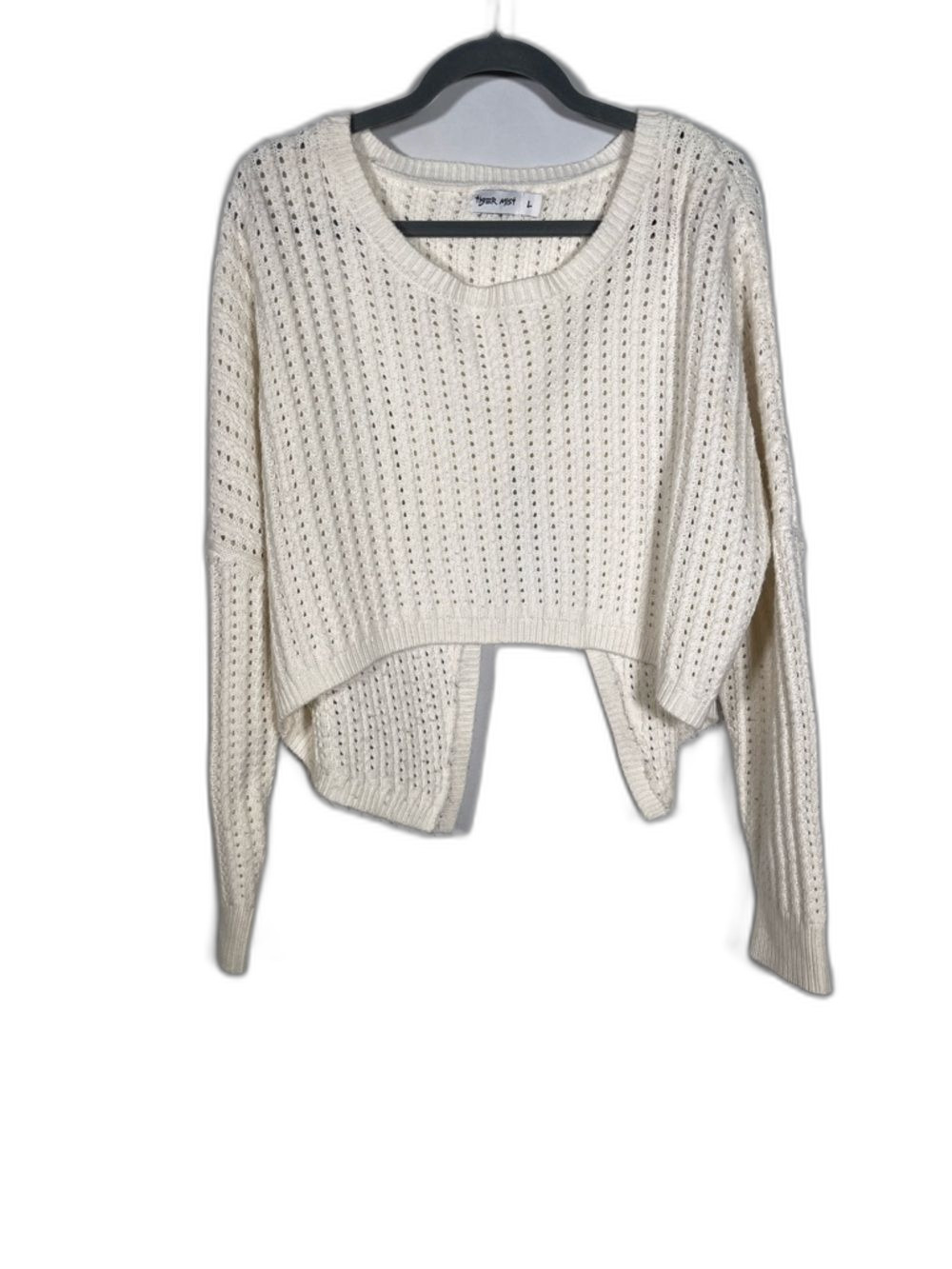 TIGER MIST WOMENS KNIT OPEN BACK SWEATER WHITE LARGE